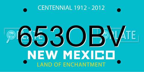 653OBV New Mexico License Plate