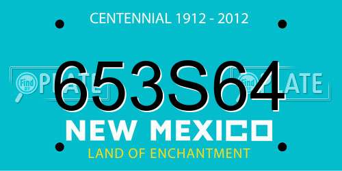 653S64 New Mexico License Plate