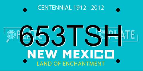 653TSH New Mexico License Plate