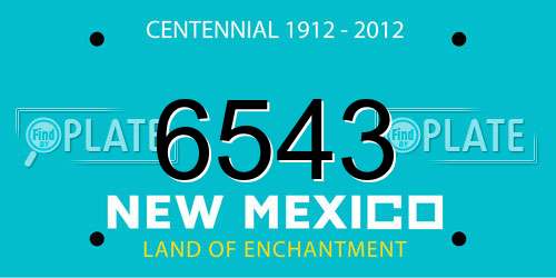 6543 New Mexico License Plate