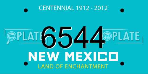 6544 New Mexico License Plate