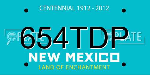 654TDP New Mexico License Plate