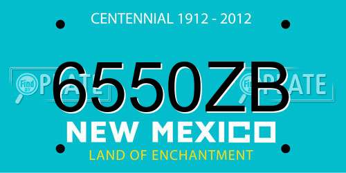 6550ZB New Mexico License Plate