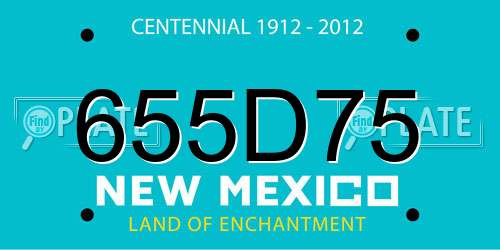 655D75 New Mexico License Plate