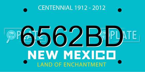 6562BD New Mexico License Plate