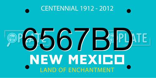 6567BD New Mexico License Plate