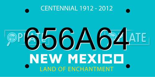 656A64 New Mexico License Plate