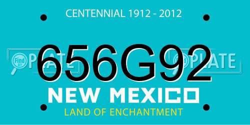 656G92 New Mexico License Plate