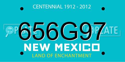 656G97 New Mexico License Plate