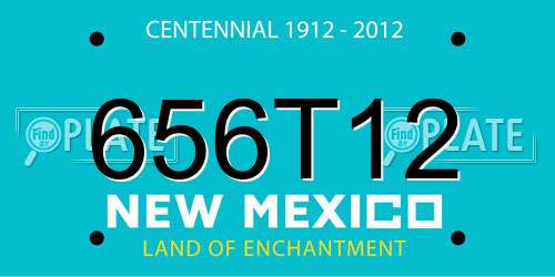 656T12 New Mexico License Plate