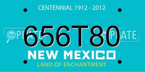656T80 New Mexico License Plate