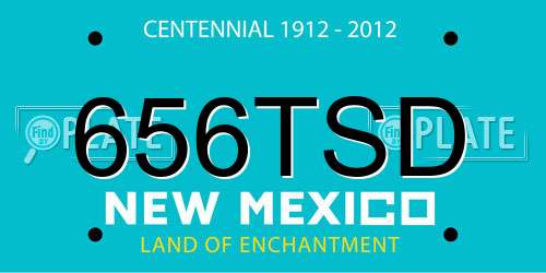 656TSD New Mexico License Plate