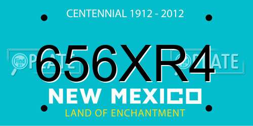 656XR4 New Mexico License Plate