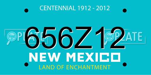 656Z12 New Mexico License Plate