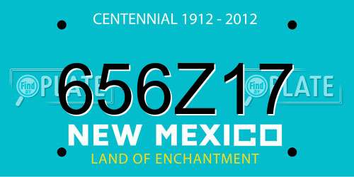 656Z17 New Mexico License Plate