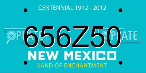 656Z50 New Mexico License Plate