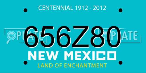 656Z80 New Mexico License Plate