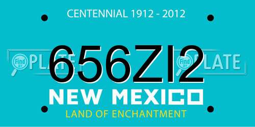 656ZI2 New Mexico License Plate