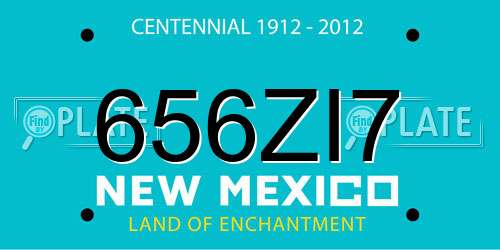 656ZI7 New Mexico License Plate