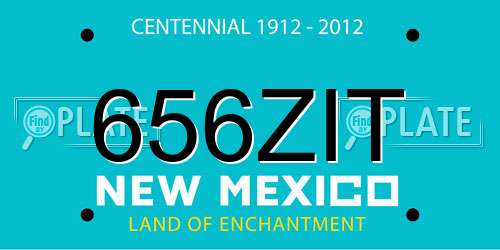 656ZIT New Mexico License Plate