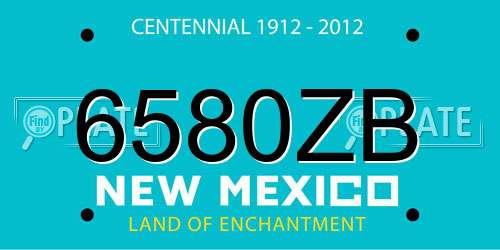 6580ZB New Mexico License Plate