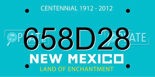 658D28 New Mexico License Plate