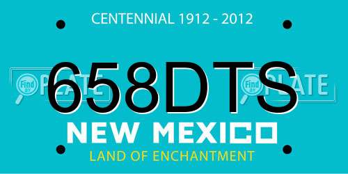 658DTS New Mexico License Plate