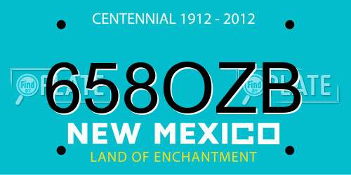 658OZB New Mexico License Plate