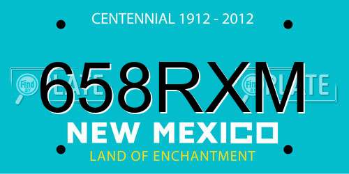 658RXM New Mexico License Plate