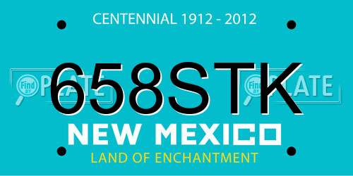 658STK New Mexico License Plate