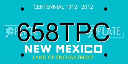 658TPC New Mexico License Plate