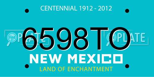 6598TO New Mexico License Plate