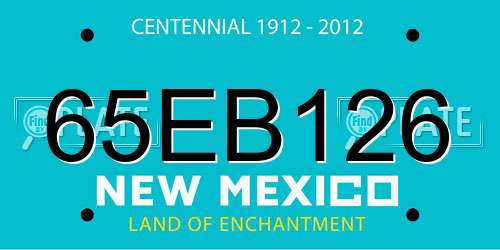 65EB126 New Mexico License Plate