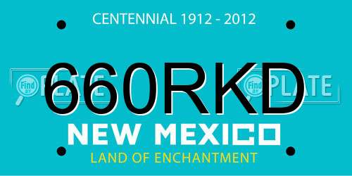 660RKD New Mexico License Plate