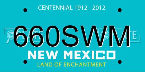 660SWM New Mexico License Plate