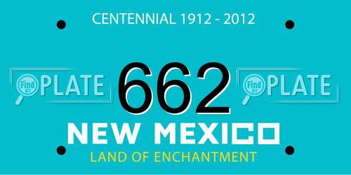 662 New Mexico License Plate