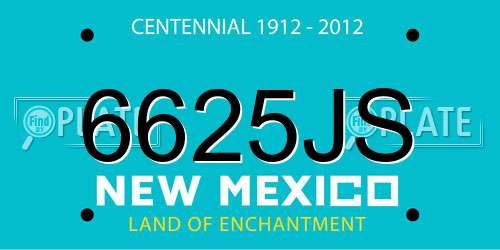 6625JS New Mexico License Plate