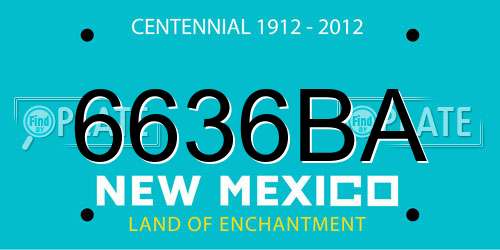 6636BA New Mexico License Plate