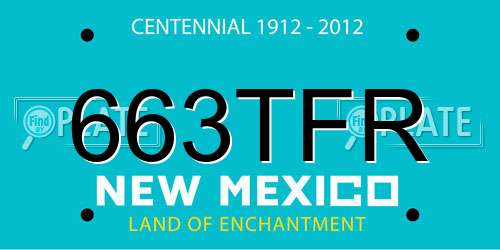 663TFR New Mexico License Plate