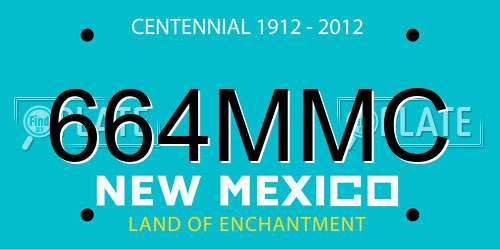 664MMC New Mexico License Plate