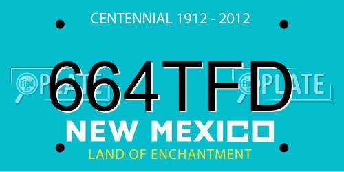 664TFD New Mexico License Plate