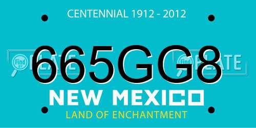 665GG8 New Mexico License Plate