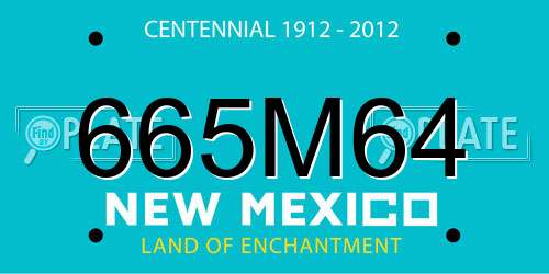 665M64 New Mexico License Plate