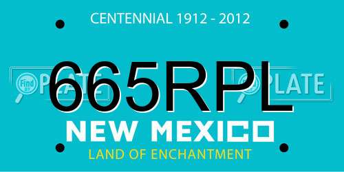 665RPL New Mexico License Plate