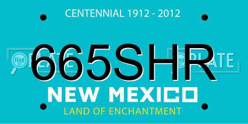 665SHR New Mexico License Plate