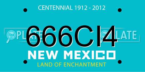 666CI4 New Mexico License Plate