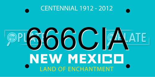 666CIA New Mexico License Plate