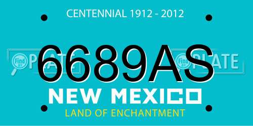 6689AS New Mexico License Plate