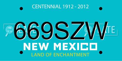 669SZW New Mexico License Plate