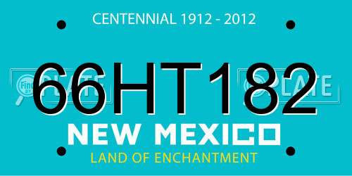 66HT182 New Mexico License Plate